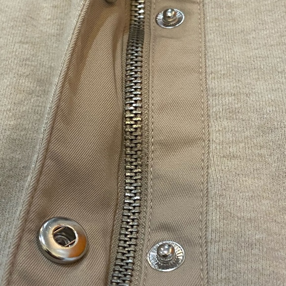 Preppy Button& Zip Sweatshirt Jacket with Patch Shoulder Size 2XL / Lauren RL - Picture 10 of 14